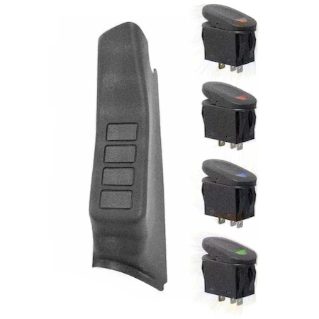 Rugged Ridge A-PILLAR 4 SWITCH POD KIT, BLACK, LEFT SIDE, 11-16 JEEP WRANGLER(JK) 17235.96